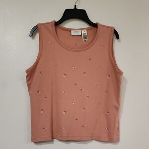 Liz Claiborne Pink Embellished Tank Top